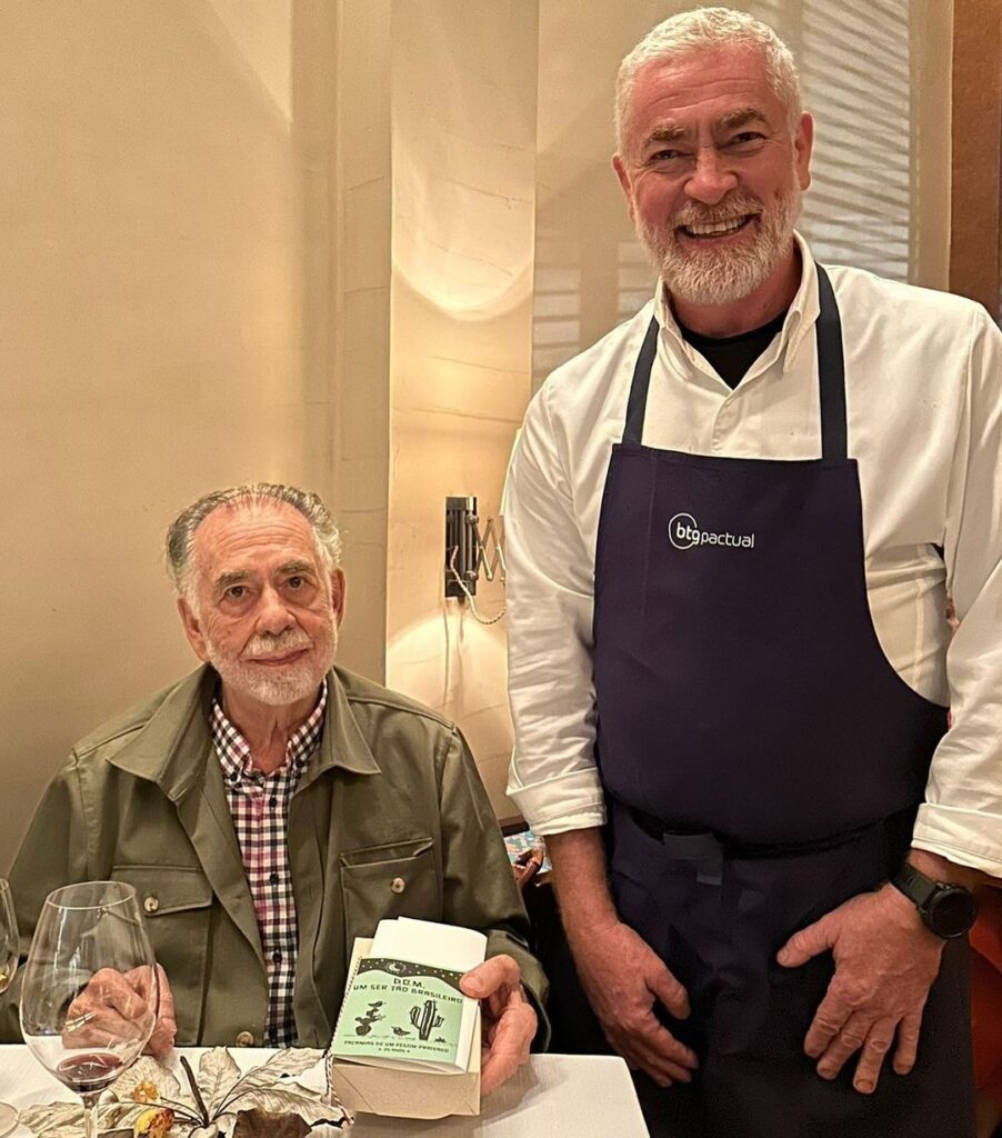 Francis Ford Coppola durante jantar no DOM de Alex Atala | Foto: Reprodução Instagram