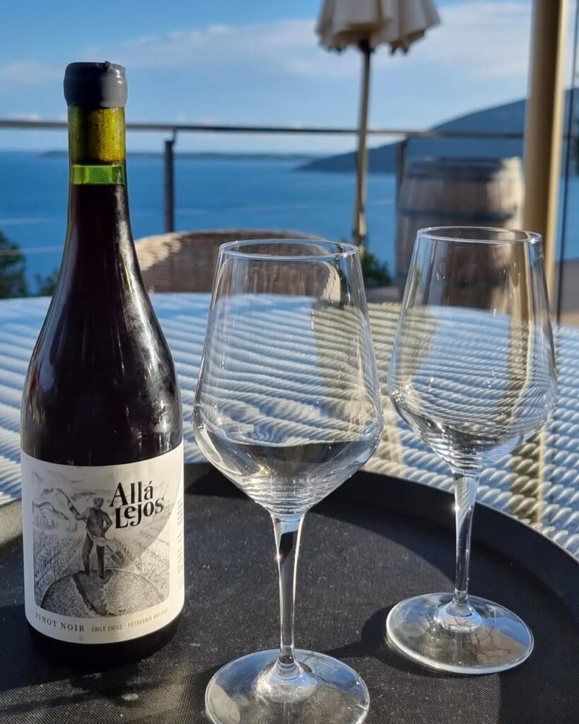 Vinhos Allá Lejos são produzidos na margem sul do Lago General Carrera, na Patagônia chilena e são uma edição limitada | Foto: Divulgação